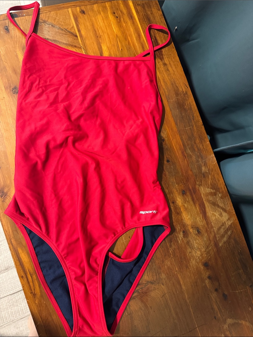 Sporti Women's Red One-Piece Swimsuit with Thin Straps